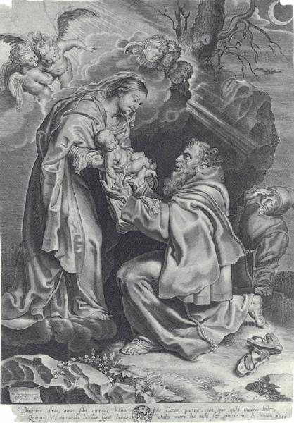 San Francesco riceve Gesù Bambino dalla Madonna