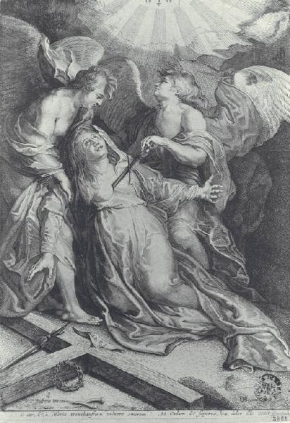 Madonna trafitta da un pugnale e sorretta da due angeli
