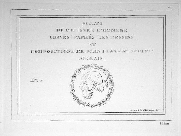 Sujets de l'OdissÃ©e d'Homere gravÃ©s d'aprÃ©s les dessins et compositions de John Flaxman sculpt.r anglais