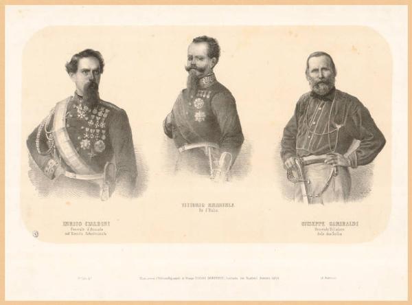 Ritratti di Enrico Cialdini, Vittorio Emanuele II e Giuseppe Garibaldi
