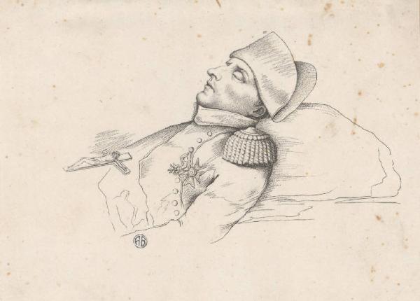 Ritratto di Napoleone sul letto di morte