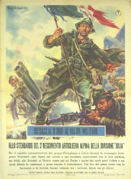 Medaglia d'oro al valore militare allo stendardo del 3° reggimento Artiglieria Alpina "Divisione Julia"