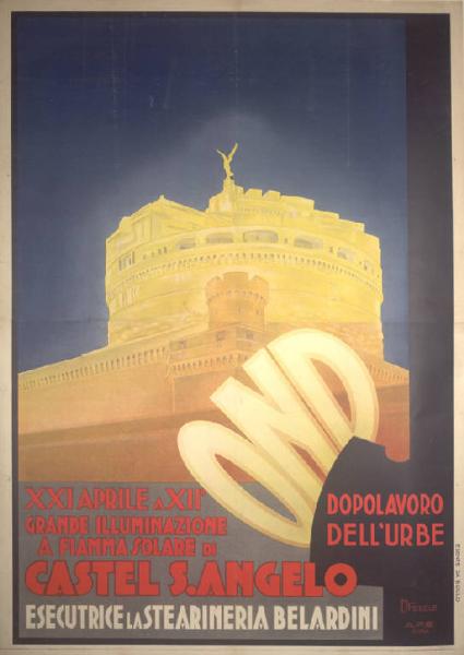 Grande illuminazione a fiamma solare di Castel S. Angelo, 1934