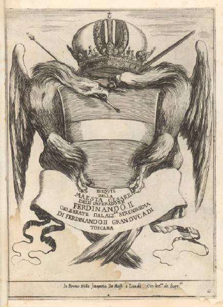 Frontespizio del volume "Esequie dell'Imperatore Ferdinando II"