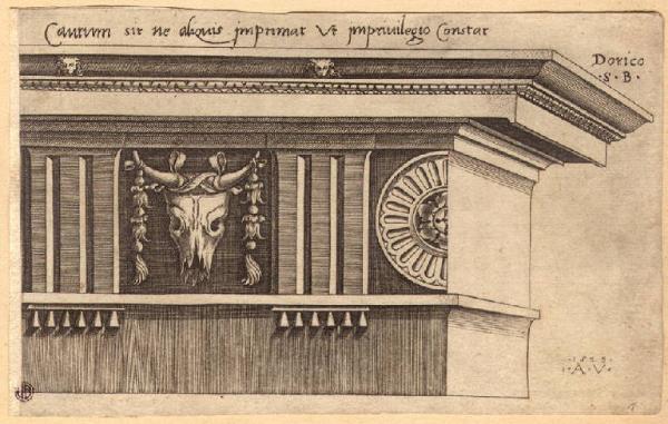 I capitelli, le basi delle colonne e i cornicioni dei tre ordini architettonici: Dorico, Ionico e Corinzio