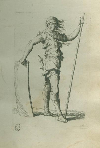 Soldato con lancia e scudo