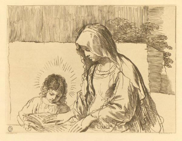 La Vergine insegna a leggere a Gesù Bambino