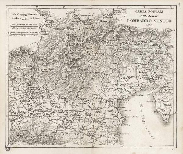 Italia. Carta geografica del Regno Lombardo Veneto