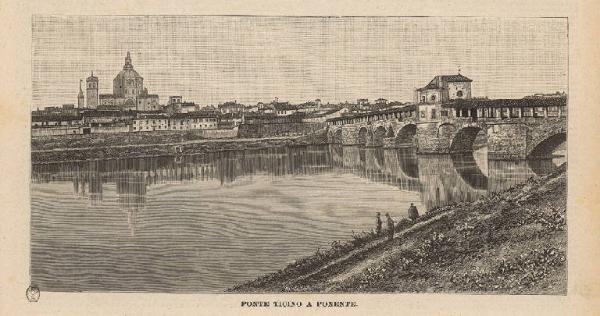 Pavia. Veduta panoramica con Ponte