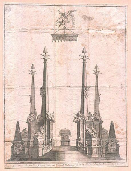 Macchina funebre eretta nel Duomo di Milano