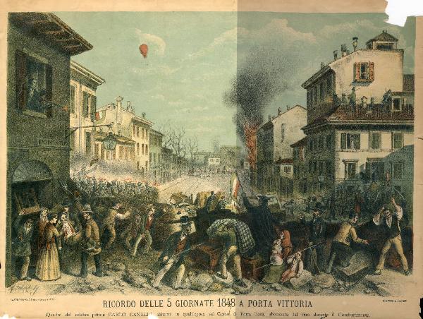 Ricordo delle 5 giornate 1848 a Porta Vittoria