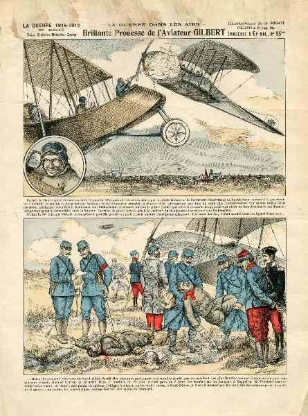 La guerre dans les airs - Brillante Prouesse de l'Aviateur Gilbert