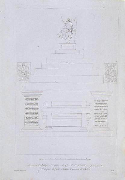 Monumento di Baldassare Castiglioni nella Chiesa di S.a M.a delle Grazie presso Mantova. / Il disegno é di Giulio Romano, le iscrizioni del Bembo.