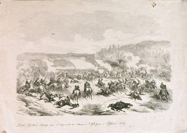 Doré (Gustave) charge du 1^ regement de Chasseurs d'Afrique à Solferino 1859