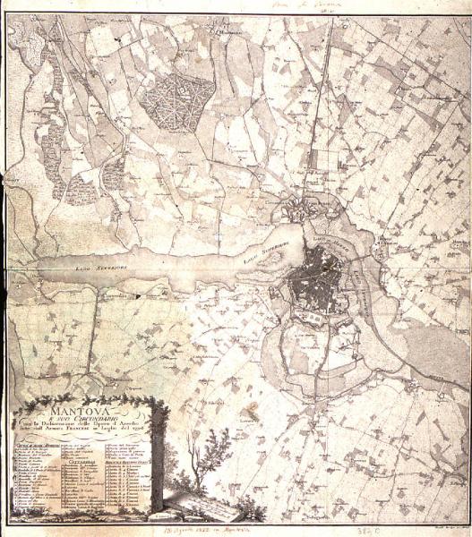 MANTOVA / E SUO CIRCONDARIO / con la Dichiarazione delle Opere d'Assedio / fatte dall'Armata FRANCESE in Luglio del 1796
