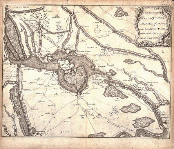 A new & exact / PLAN of the TOWN / and CITADEL of MANTUA, / with the Adjacent PLACES / [...]