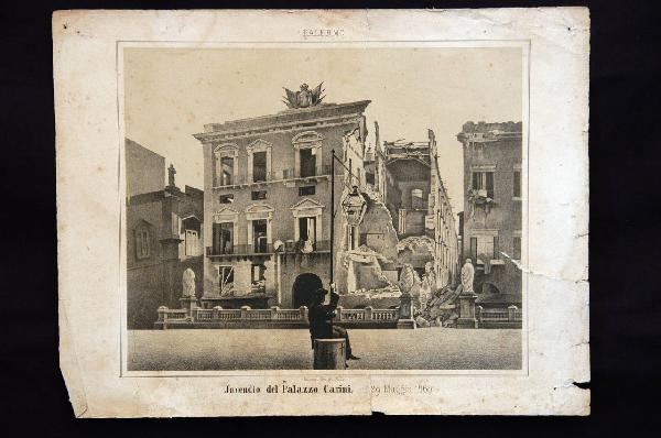 Jncendio del Palazzo Carini, il 29. Maggio 1860.