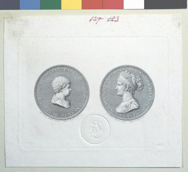 Ritratti in medaglia di Carlo Lodovico Re d'Etruria e di Maria Luisa Regina Reggente