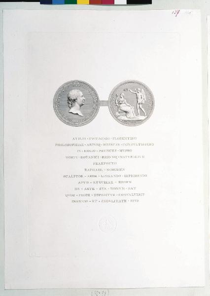 Ritratto in medaglia col rovescio istoriato del celebre medico Attilio Zuccagni