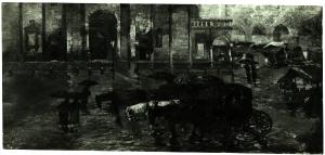 Milano - Raccolta Chierichetti - Gaetano Previati, giornata di pioggia, olio su tela