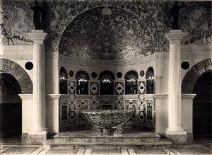 Veduta architettonica - padiglione espositivo dell'Italia all'Esposizione delle Arti Decorative - Parigi 1925 - particolare- interno - vasca sotto una volta affrescata