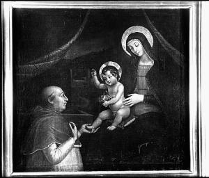 Dipinto - "Madonna col Bambino e religioso"