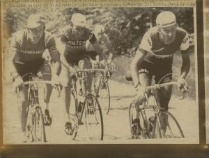 Ciclismo - Gianni Motta - 52° Giro d'Italia - Tappa Cosenza-Catanzaro - Con Roger De Vlaeminck, Martin Van den Bossche e Felice Gimondi