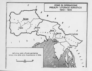 Carta topografica - Zona di operazione Prealpi - Litorale Adriatico 1943-1945 - Nazismo