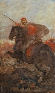 Garibaldi a cavallo guida la battaglia