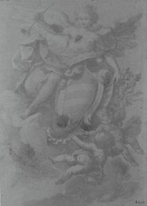 Allegoria della Fama con stemma nobilare