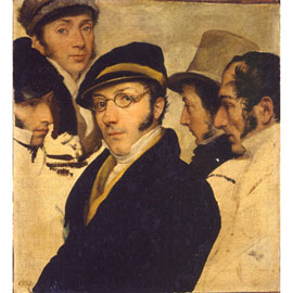 Francesco Hayez, Autoritratto di Francesco Hayez in un gruppo di amici