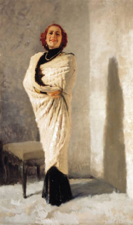 Giuseppe Palanti, Ritratto di Graziosa Torriani Tomasini, 1942, olio su tela