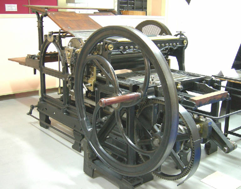 link alla scheda di catalogo Macchina per stampa tipografica pianocilindrica Commoretti, Ditta Fonderia Tipografica e Figlio di Achille G. Commoretti & C. SaS, 1895