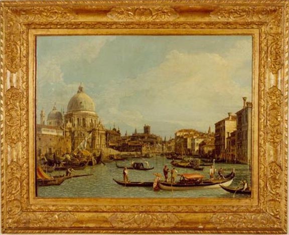 Veduta del Canal Grande verso occidente con la chiesa della Salute - Canaletto