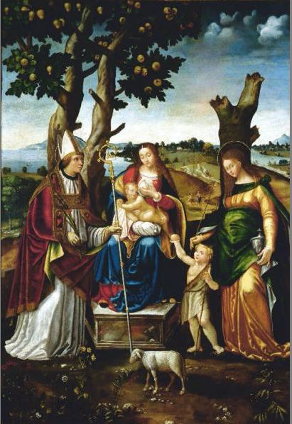 Madonna del Latte con San Giovannino, Santa Maria Maddalena e Sant'Erasmo vescovo, Colleoni Girolamo (1500 ca./ 1570 ca.) (clicca sull’immagine per la scheda)
