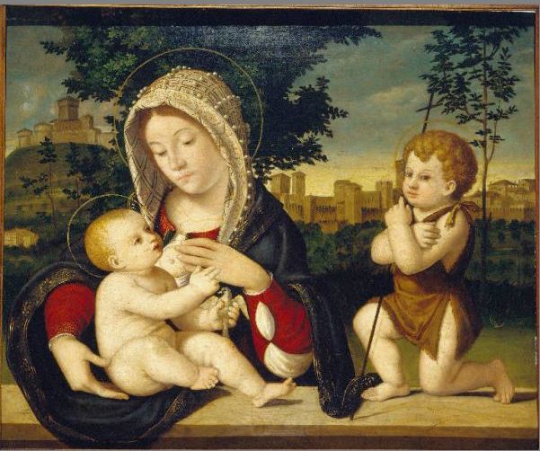 Madonna del Latte e San Giovannino, Previtali Andrea (1470-1480/ 1528). (clicca sull’immagine per la scheda)