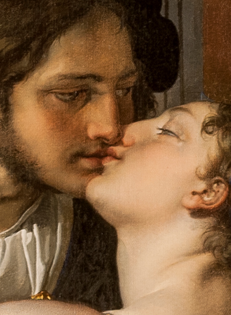 L’ultimo bacio dato a Giulietta da Romeo, 1823. Tremezzina (Como), Villa Carlotta Particolare della scena del bacio in luce visibile.