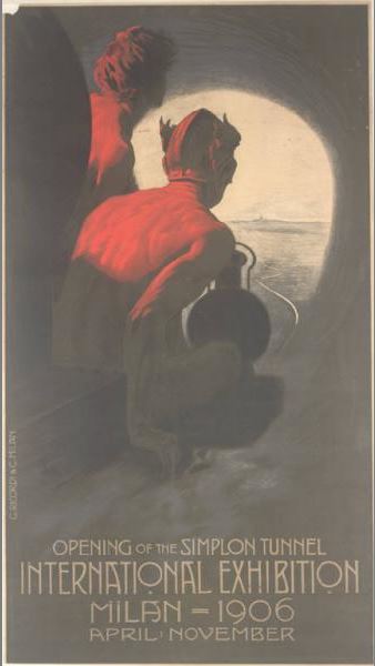 Esposizione Milano 1906. Traforo del Sempione Metlicovitz Leopoldo