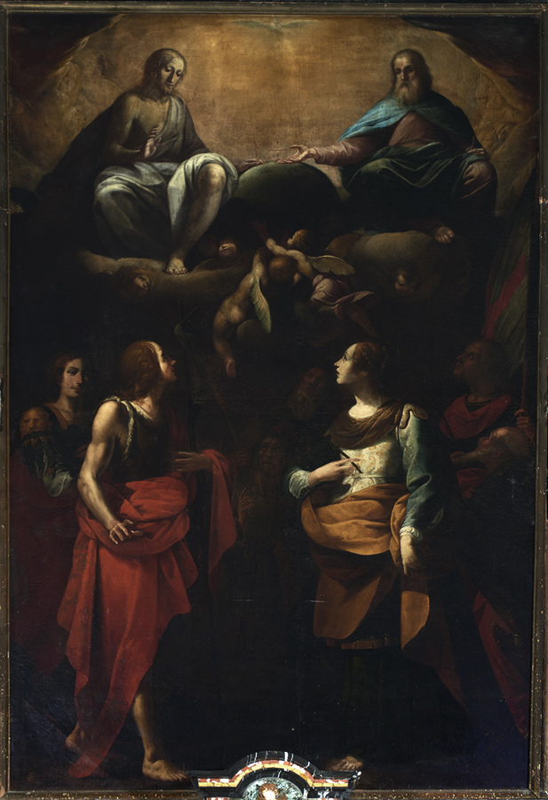 Novate Mezzola, chiesa della Santissima Trinità, Giovanni Battista e Giovanni Paolo Recchi, Trinità e santi, 1643