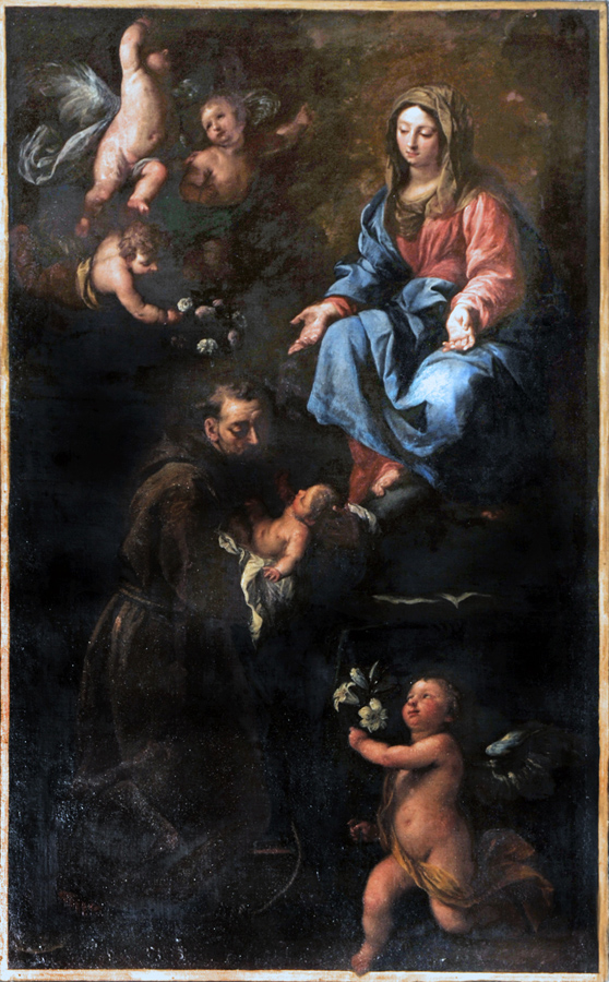 Chiavenna, collegiata di San Lorenzo, cappella Pestalozzi, Giuseppe Nuvolone, Madonna col Bambino e sant’Antonio di Padova, 1657