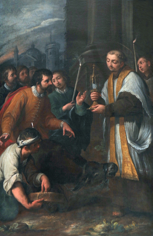 Chiavenna, collegiata di San Lorenzo, cappella Pestalozzi, Giuseppe Nuvolone, Miracolo eucaristico della mula, 1657 