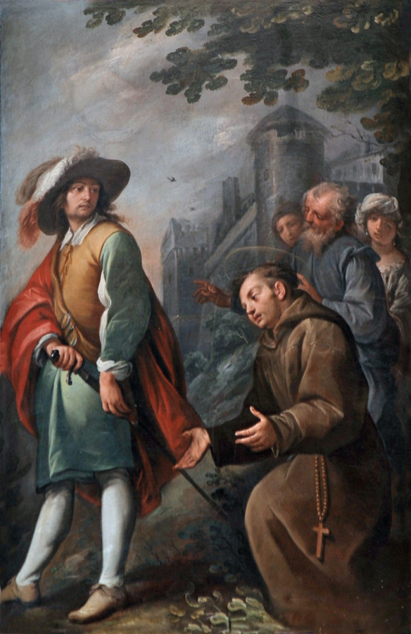 Chiavenna, collegiata di San Lorenzo, cappella Pestalozzi, Giuseppe Nuvolone, Sant’Antonio di Padova implora Ezzelino da Romano, 1657 