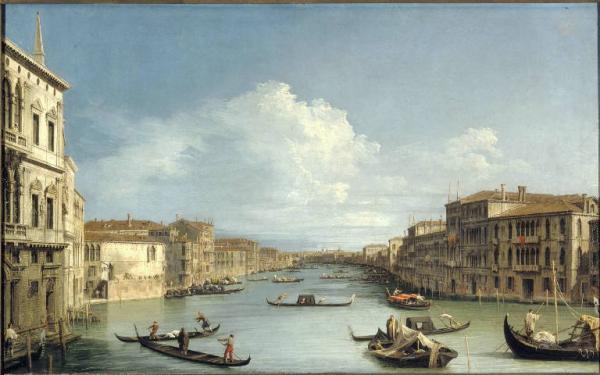 Veduta del Canal Grande da Ca' Foscari verso il ponte di Rialto Canaletto