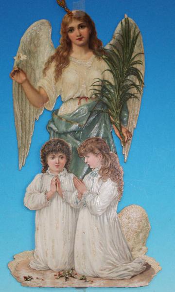 Angelo con due bambine in preghiera produzione italiana