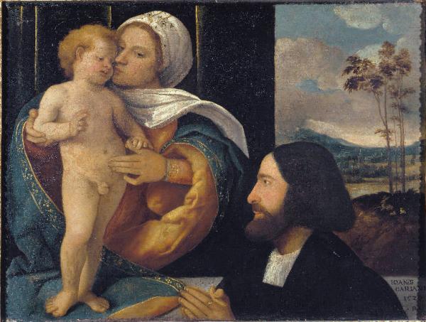Madonna con Bambino e devoto Busi Giovanni detto Cariani