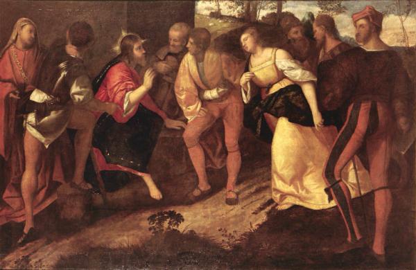 Cristo e l'adultera, Busi Giovanni detto Cariani (1485 ca./ 1547 ca.)