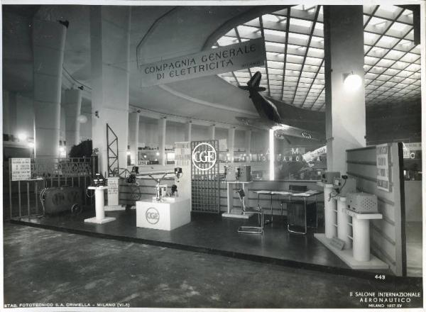 Fiera di Milano - Salone internazionale aeronautico 1937 - Stand della CGE (Compagnia generale di elettricità)