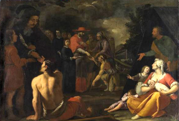 San Carlo elargisce l'elemosina ai poveri Torriani, Francesco Innocenzo