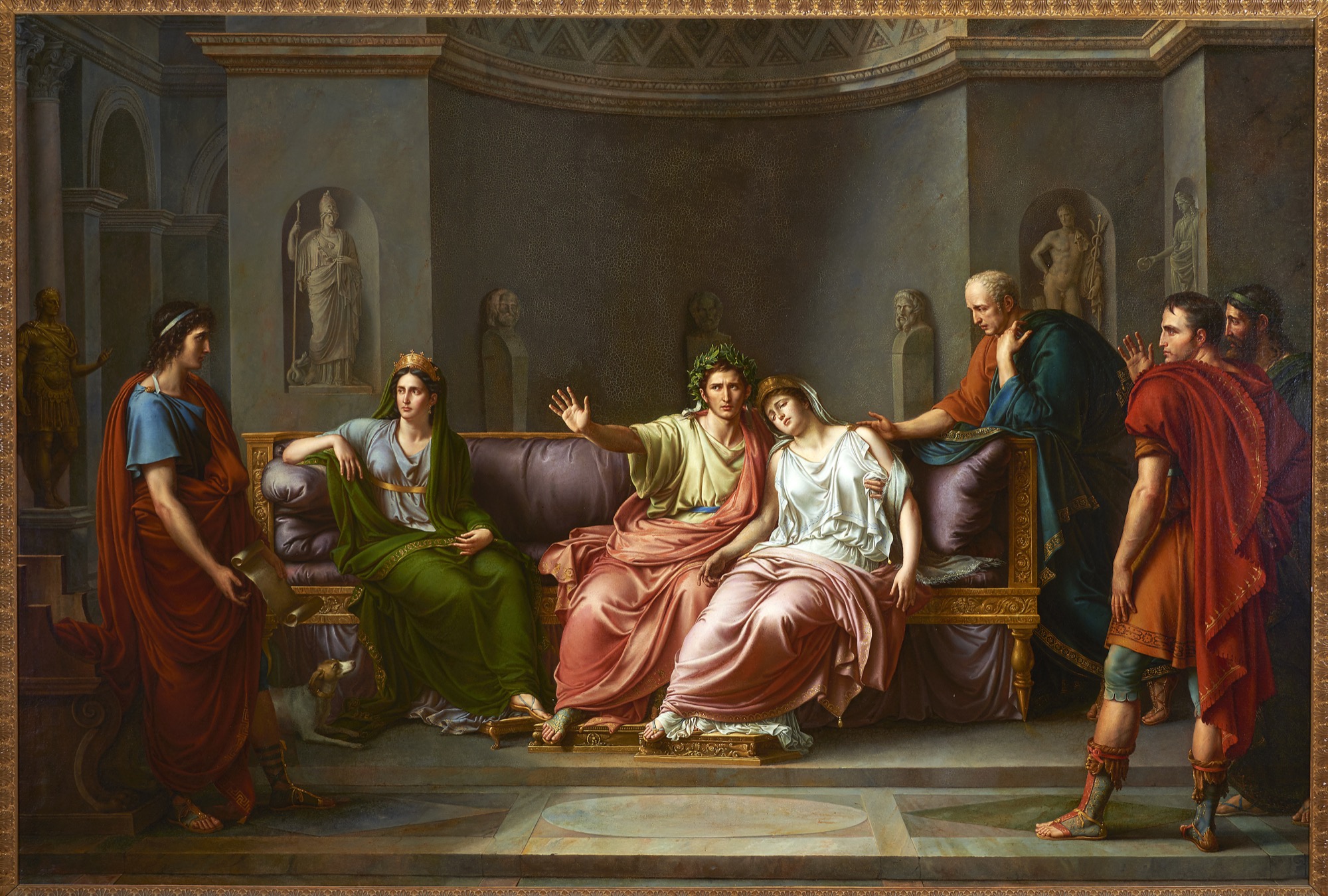 Jean-Baptiste Wicar (1762-1834), Virgilio legge il sesto libro dell'Eneide alla corte di Augusto, 1818-1820, olio su tela, 265 x 175 cm. Tremezzina, Villa Carlotta 