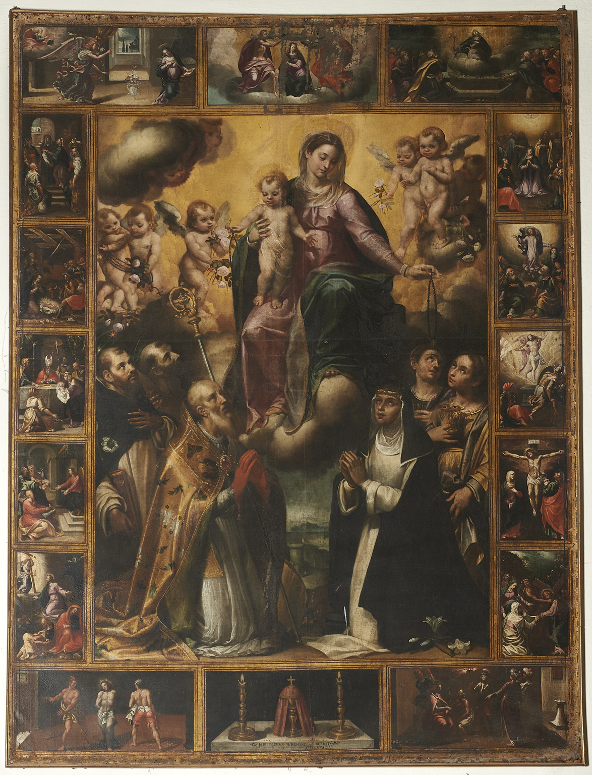 Fig. 21 Ippolito Borghese, Madonna del Rosario con vari santi, 1606, Regoledo di Cosio, Sant’Ambrogio